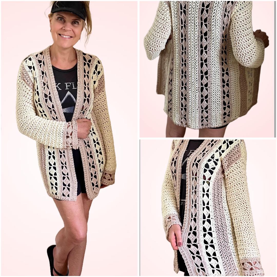 Cozy Chic Cardigan - Crochet PATTERN - English USA