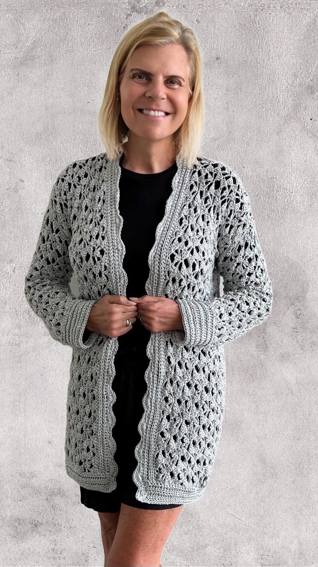 With or Without Cardigan - Crochet PATTERN - English USA - pdf