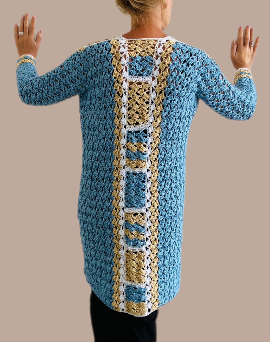 Jenny Squares Cardigan + Top - Crochet PATTERNS - English US Terms - digital pdf