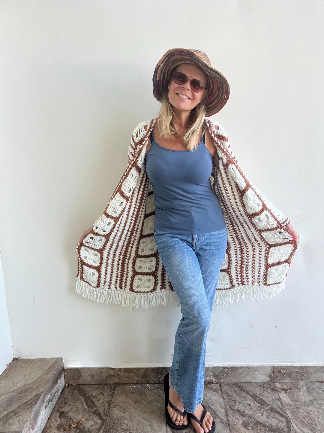 Bohemian Chique Cardigan - Crochet PATTERN - English US terms - Digital pdf