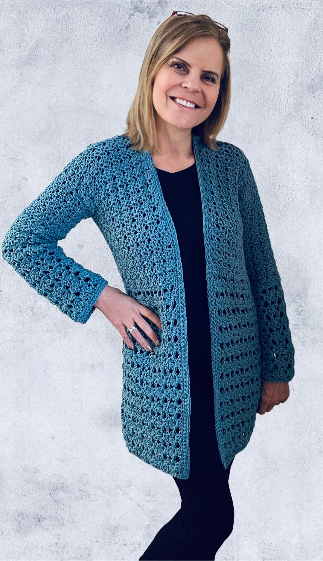 Serenity Cardi - Crochet pattern - English USA - digital download