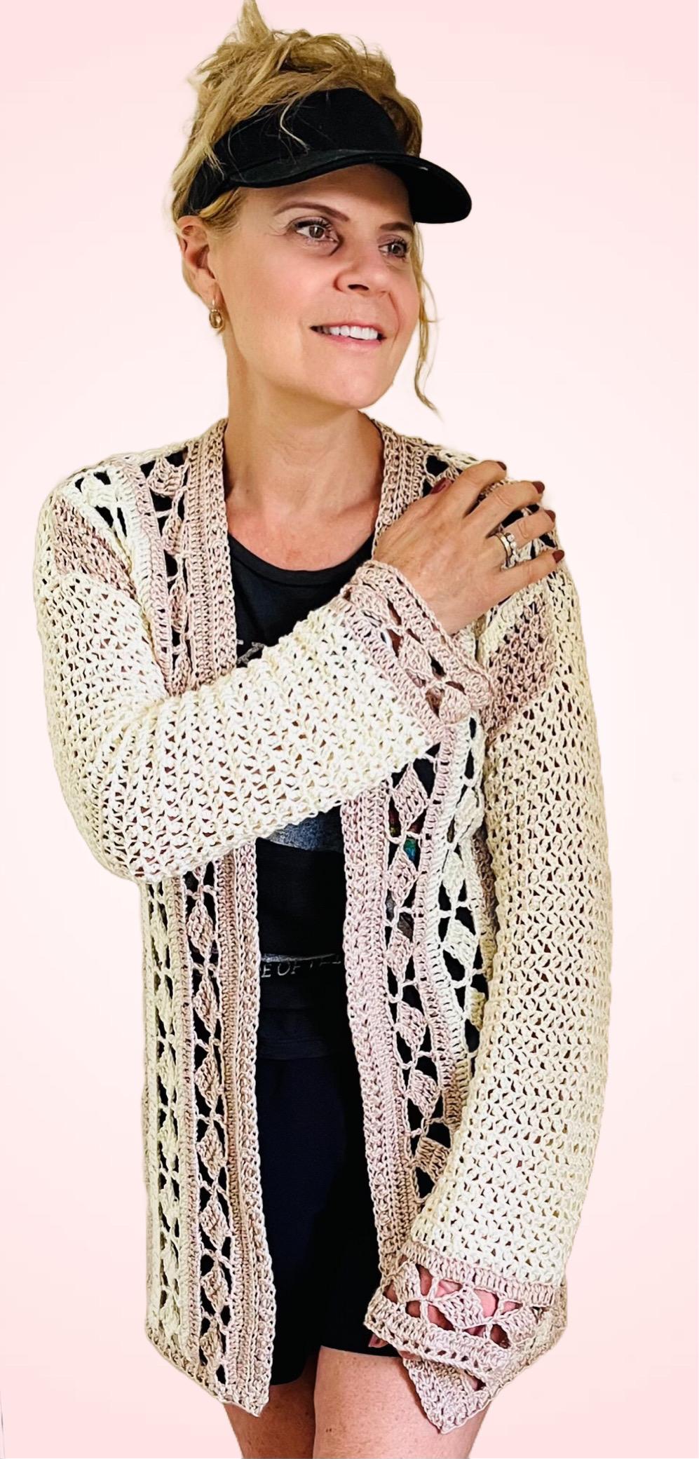 Cozy Chic Cardigan - Crochet PATTERN - English USA