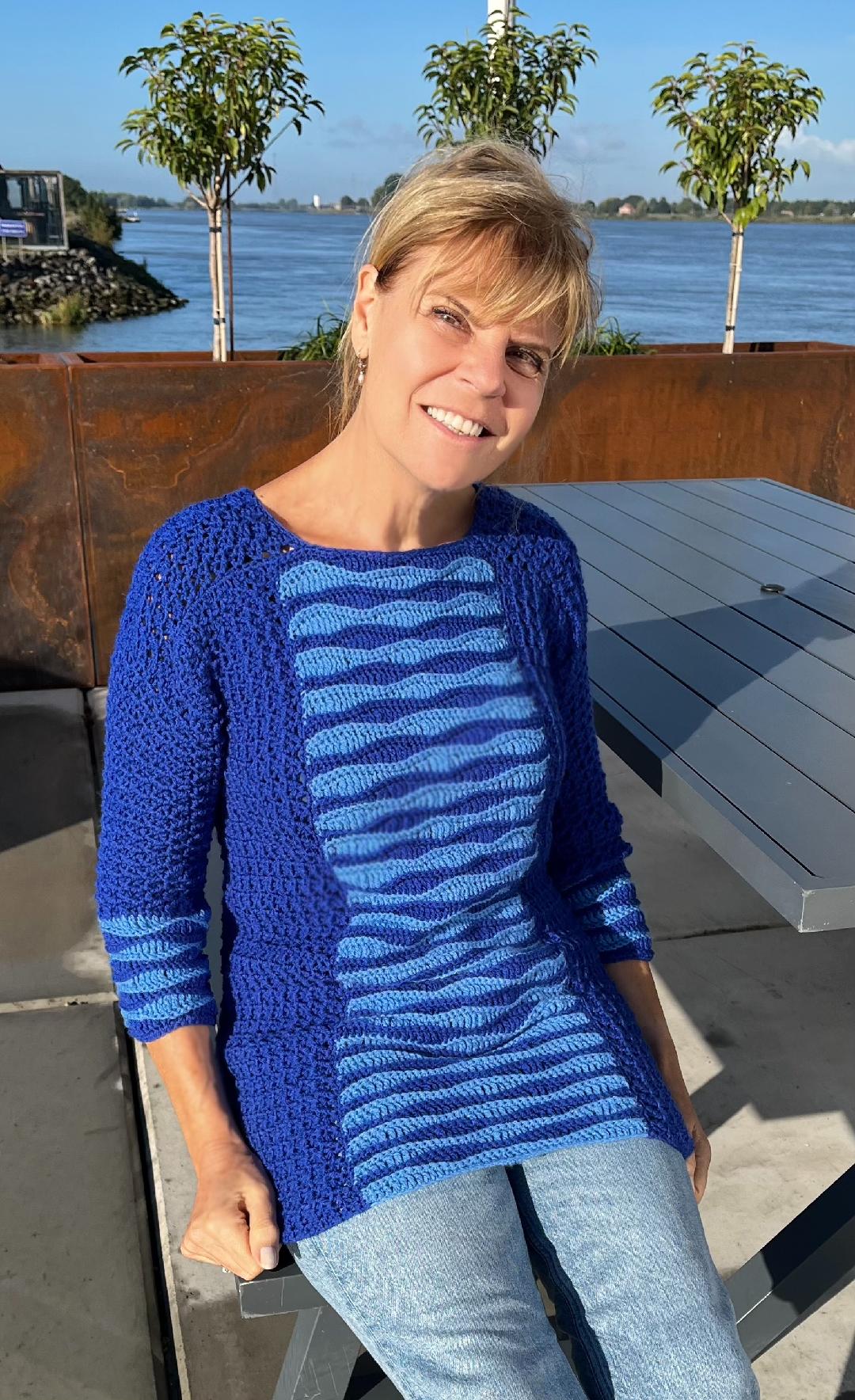 Captured Between Waves - Sweater & Tunic - Crochet PATTERN - English US Terms - digital pdf