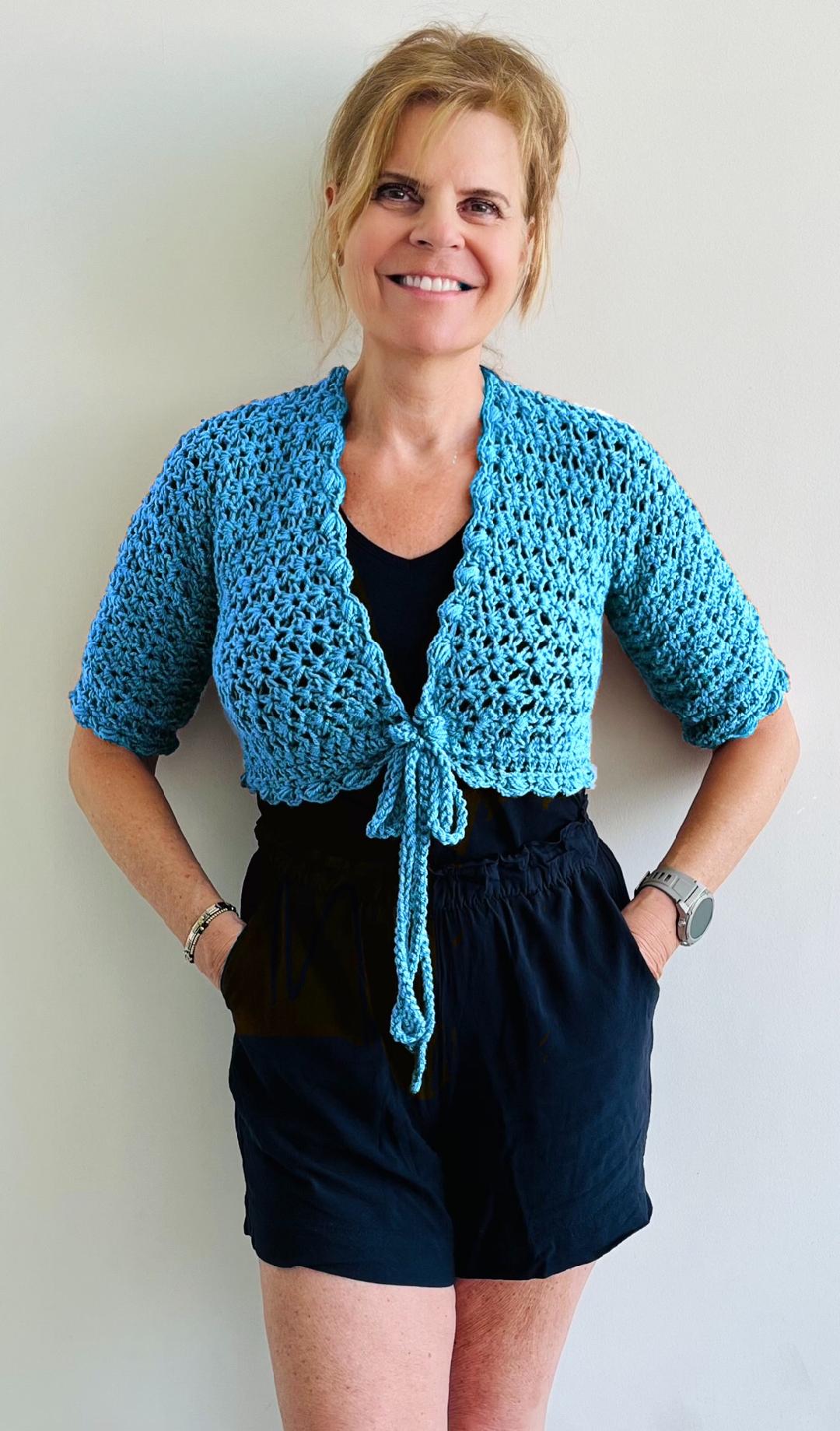 Coco Bolero - Short Cardigan - Crochet PATTERN - English USA - Digital PDF