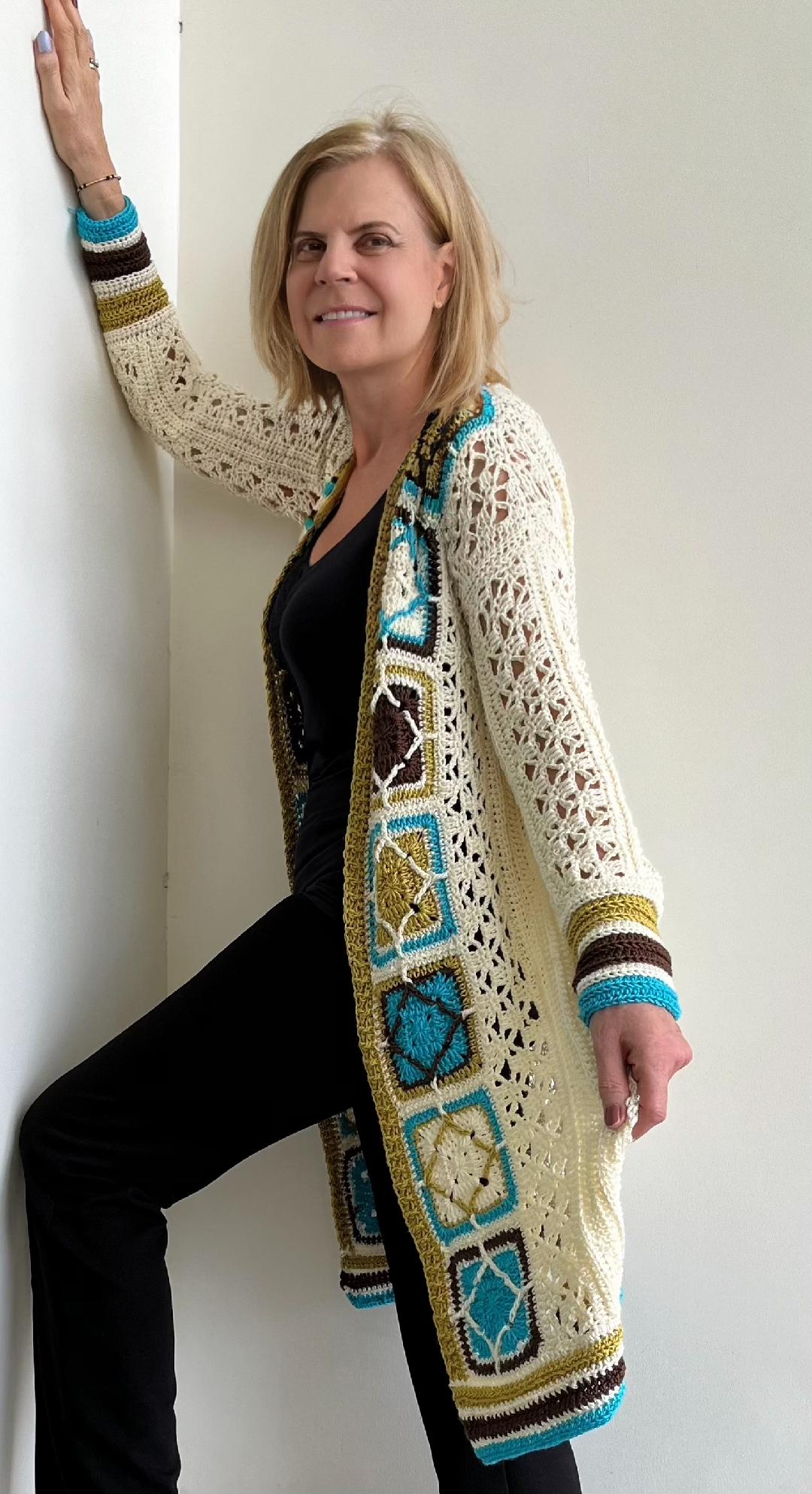 Santa Fe Cardigan - Crochet PATTERN - English USA - digital pdf