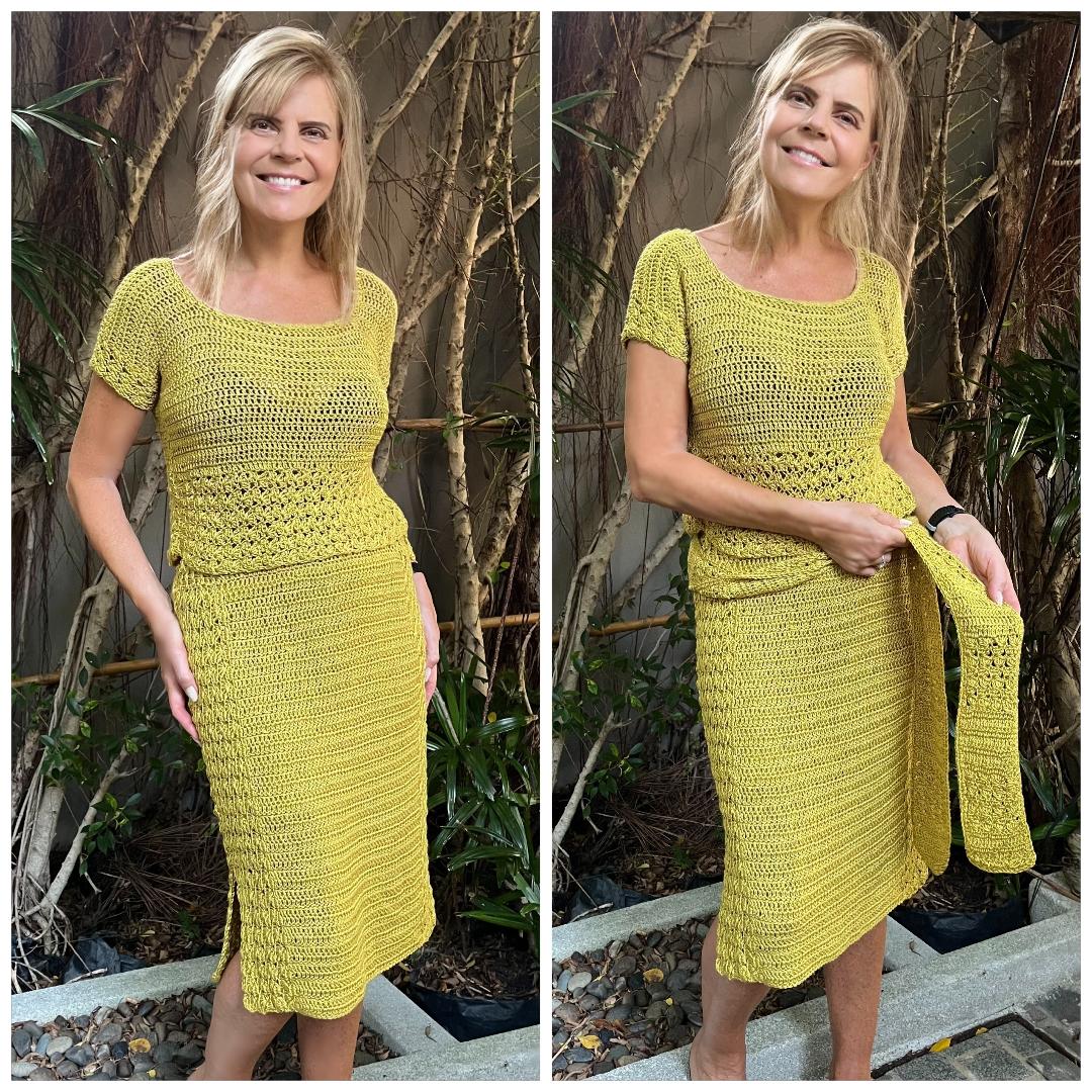 Lovely CJ 2 piece set - Crochet PATTERN - English US Terms