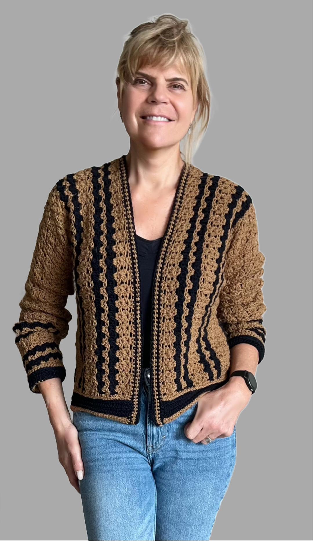 Café Noir Twin Set - Sweater & Cardigan - Crochet PATTERN - English US Terms - digital pdf