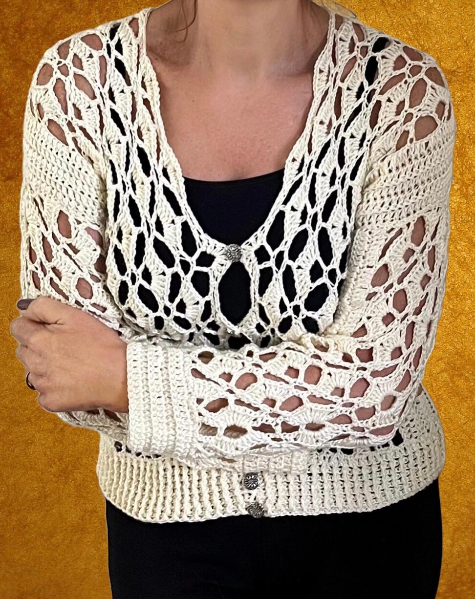 Eye Candi Cardi - Crochet PATTERN - English US terms