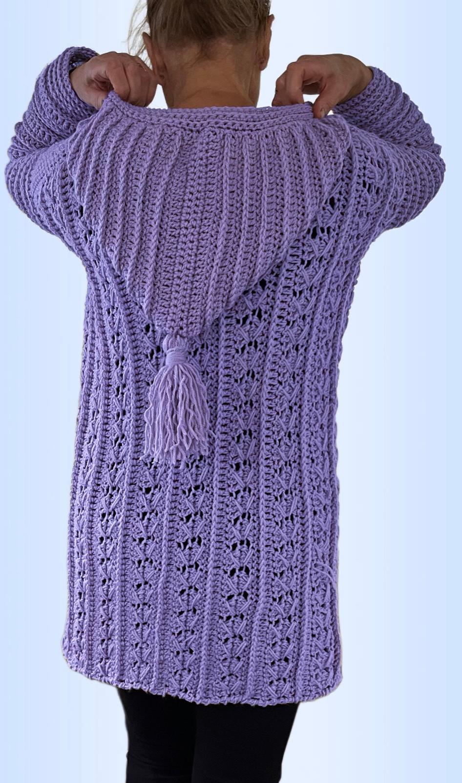 EZ Breezy Winter Hoodie - Crochet PATTERN - English USA - digital download