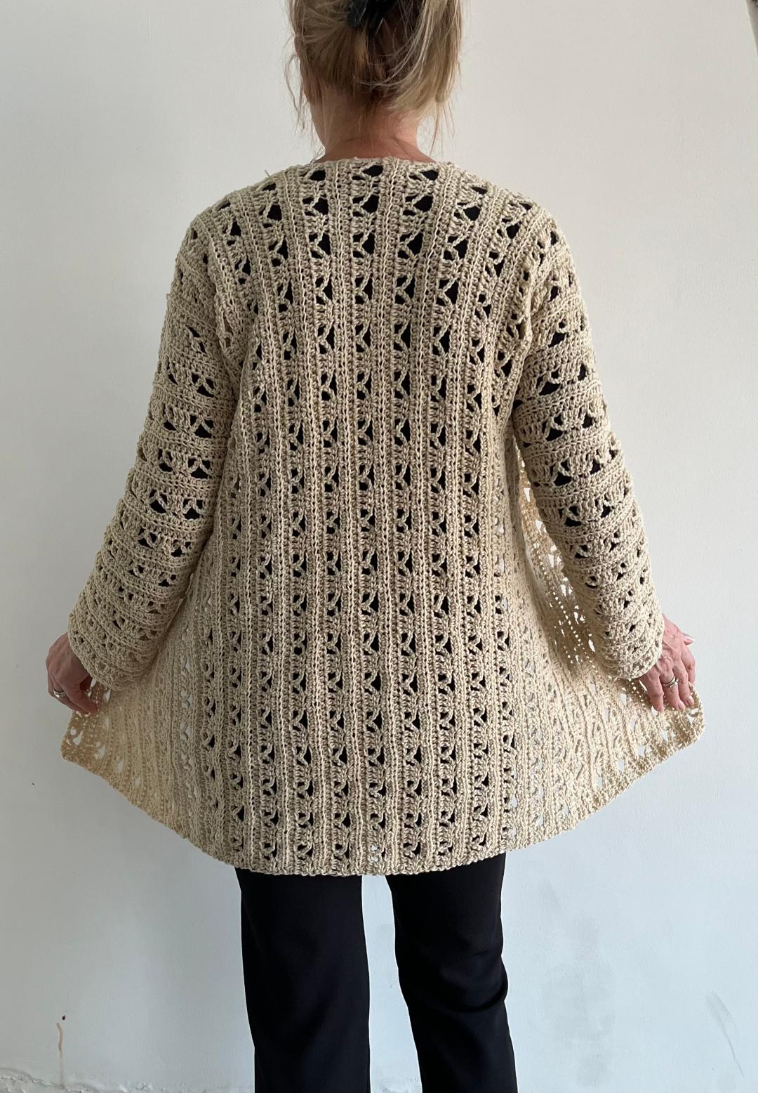 Sandra T Cardi - Crochet PATTERN - Cardigan - English USA