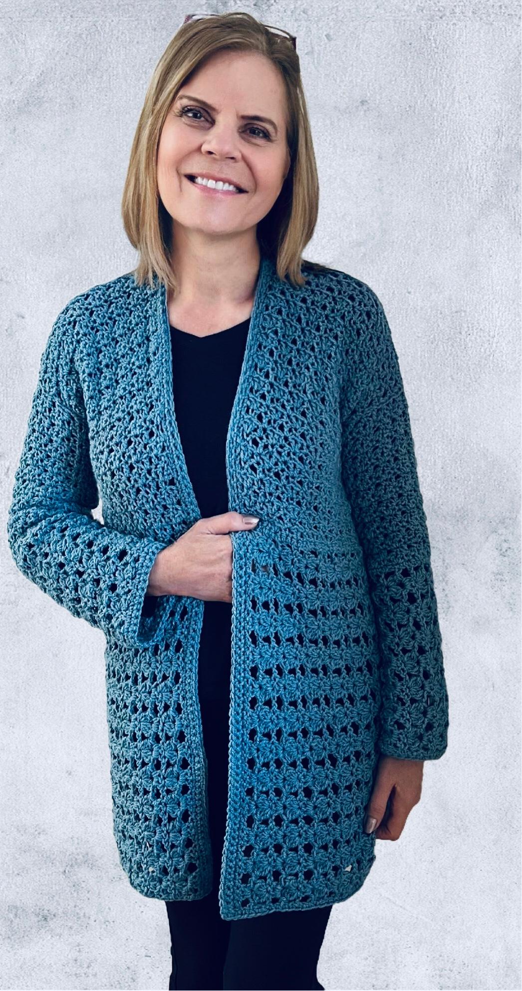 Serenity Cardi - Crochet pattern - English USA - digital download