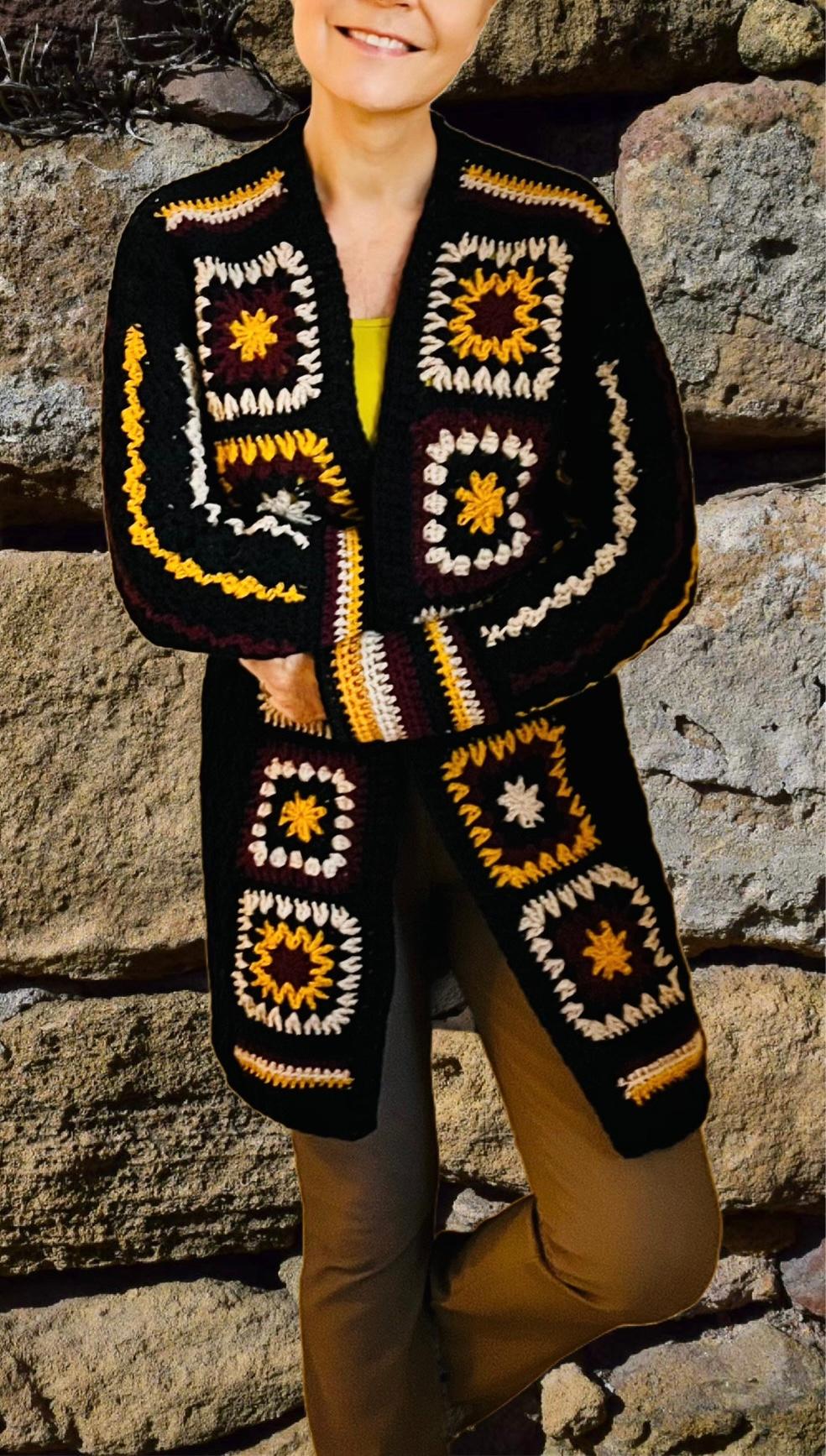 Charming Ebony Cardi - Crochet PATTERN - English USA - Digital Download