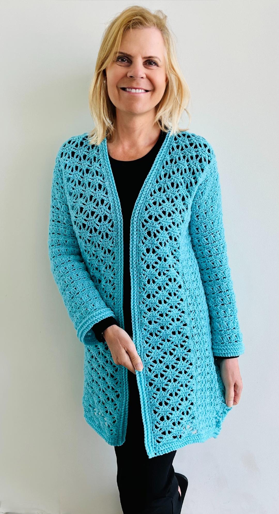Surrounded By Stars - Cardigan - Crochet PATTERN - English USA -digital pdf
