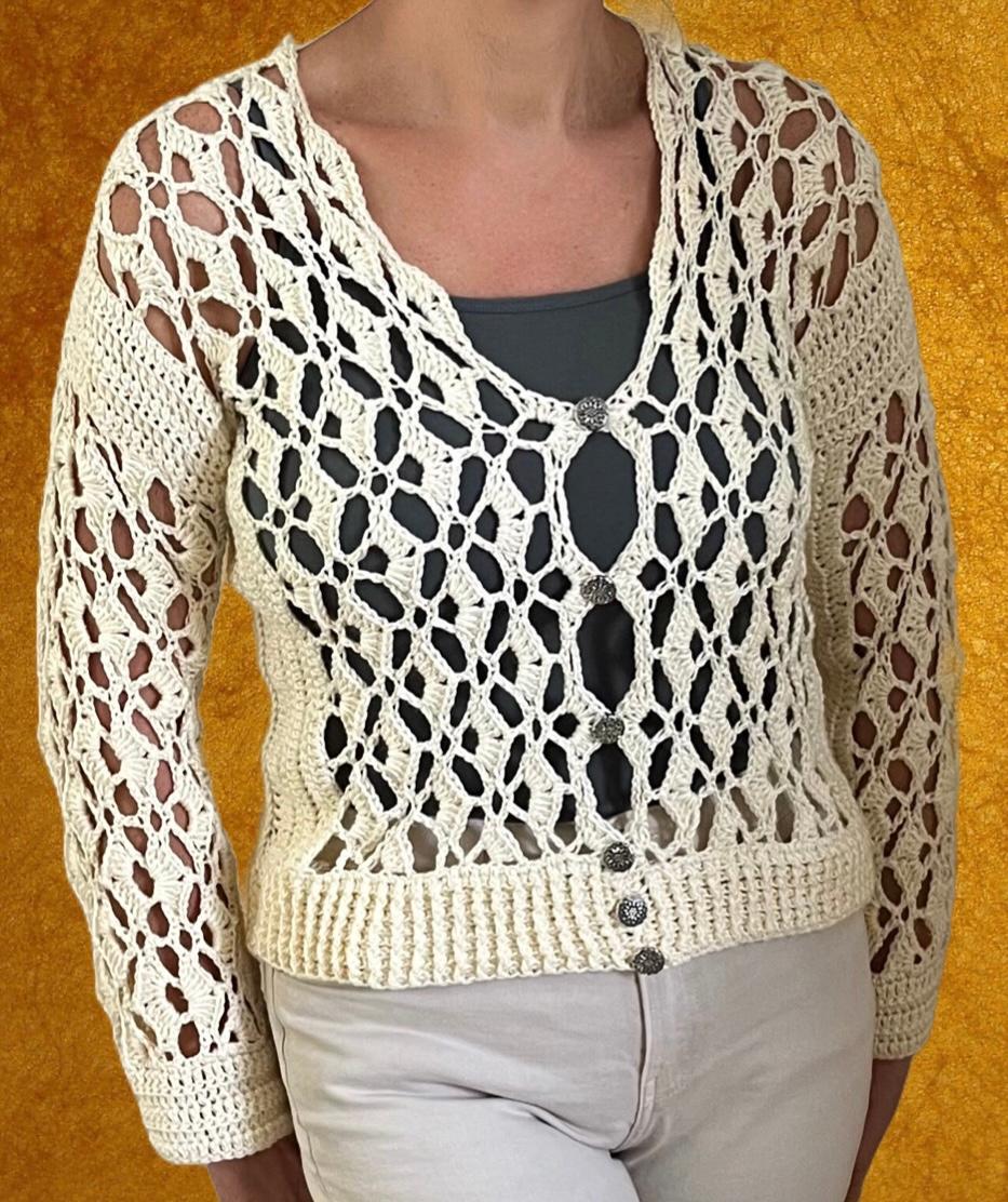 Eye Candi Cardi - Crochet PATTERN - English US terms