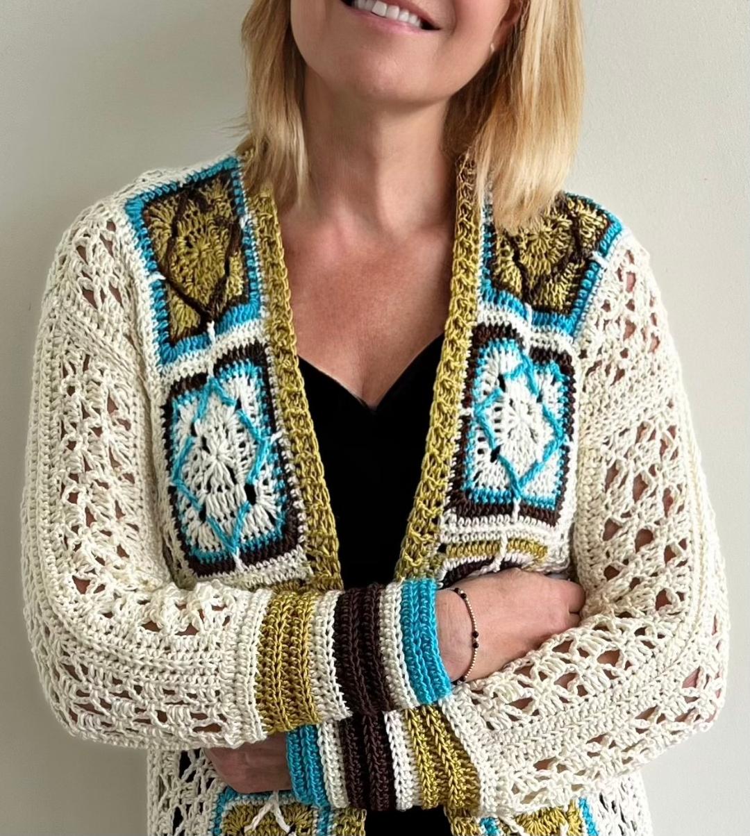 Santa Fe Cardigan - Crochet PATTERN - English USA - digital pdf