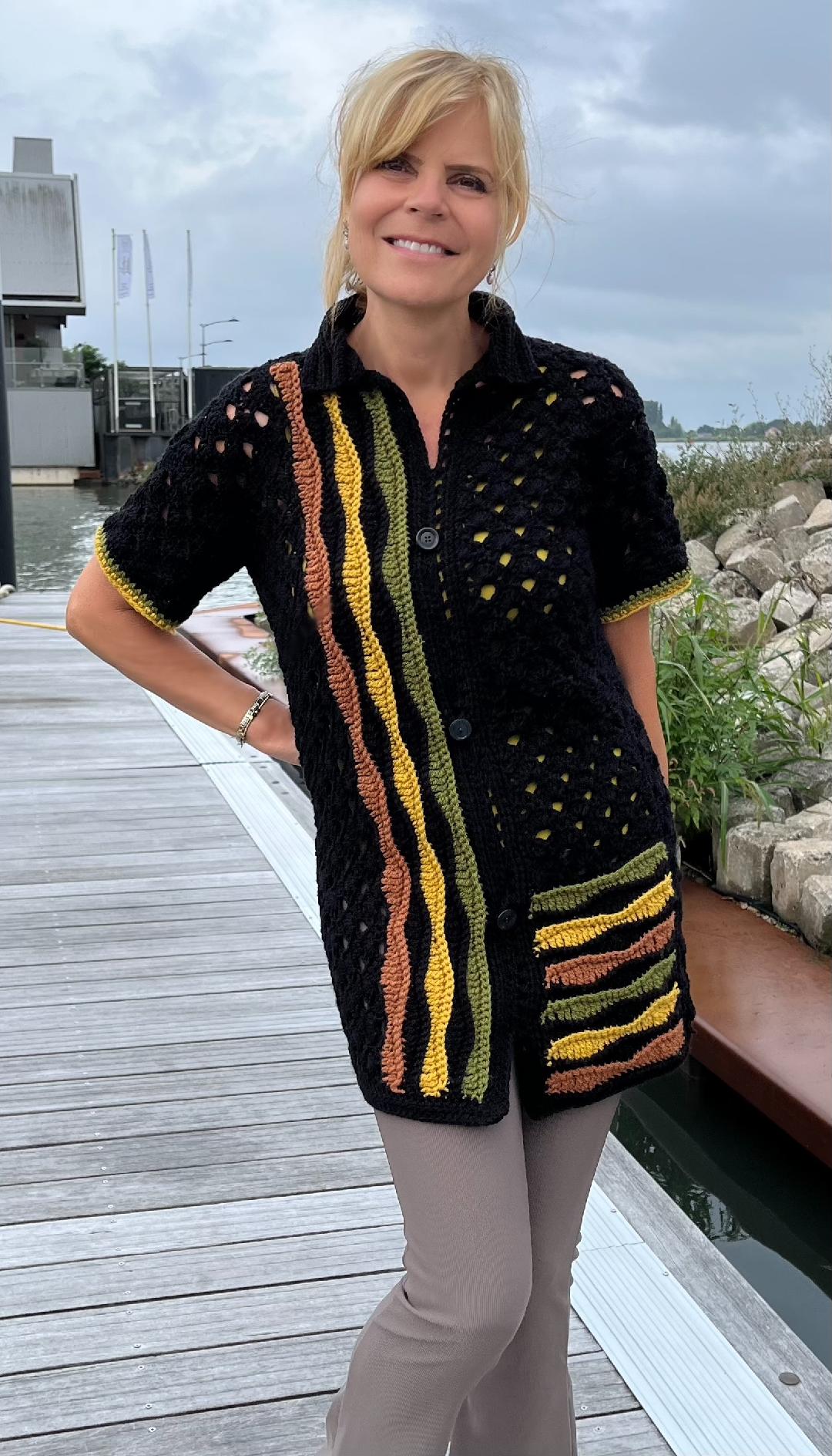 Ripple Rhythm Tunic- Crochet PATTERN - English US Terms - pdf