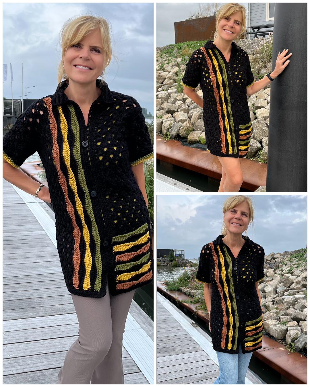 Ripple Rhythm Tunic- Crochet PATTERN - English US Terms - pdf