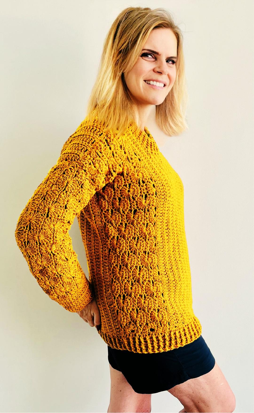 Cool Weather Sweater - Crochet PATTERN - English USA