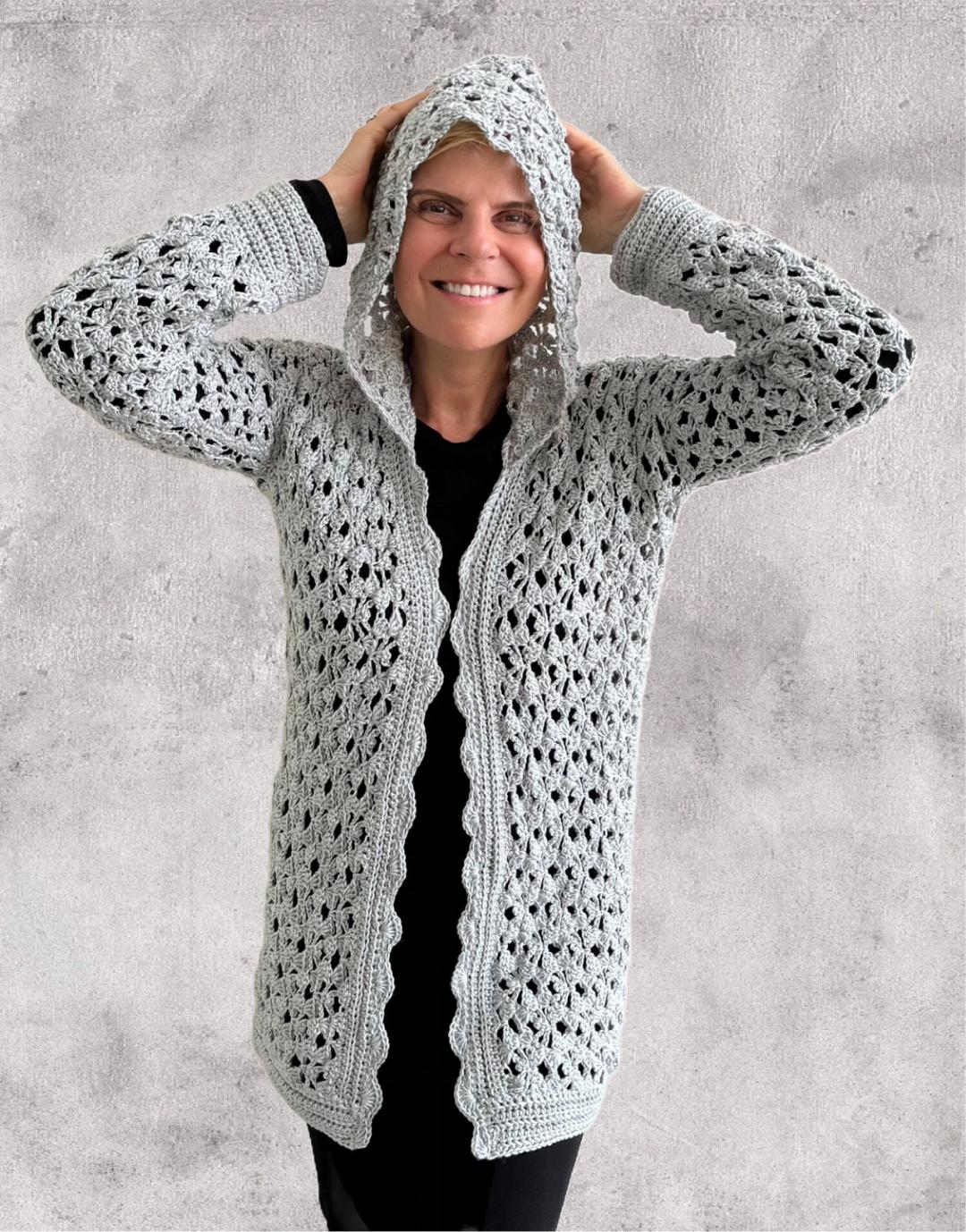 With or Without Cardigan - Crochet PATTERN - English USA - pdf