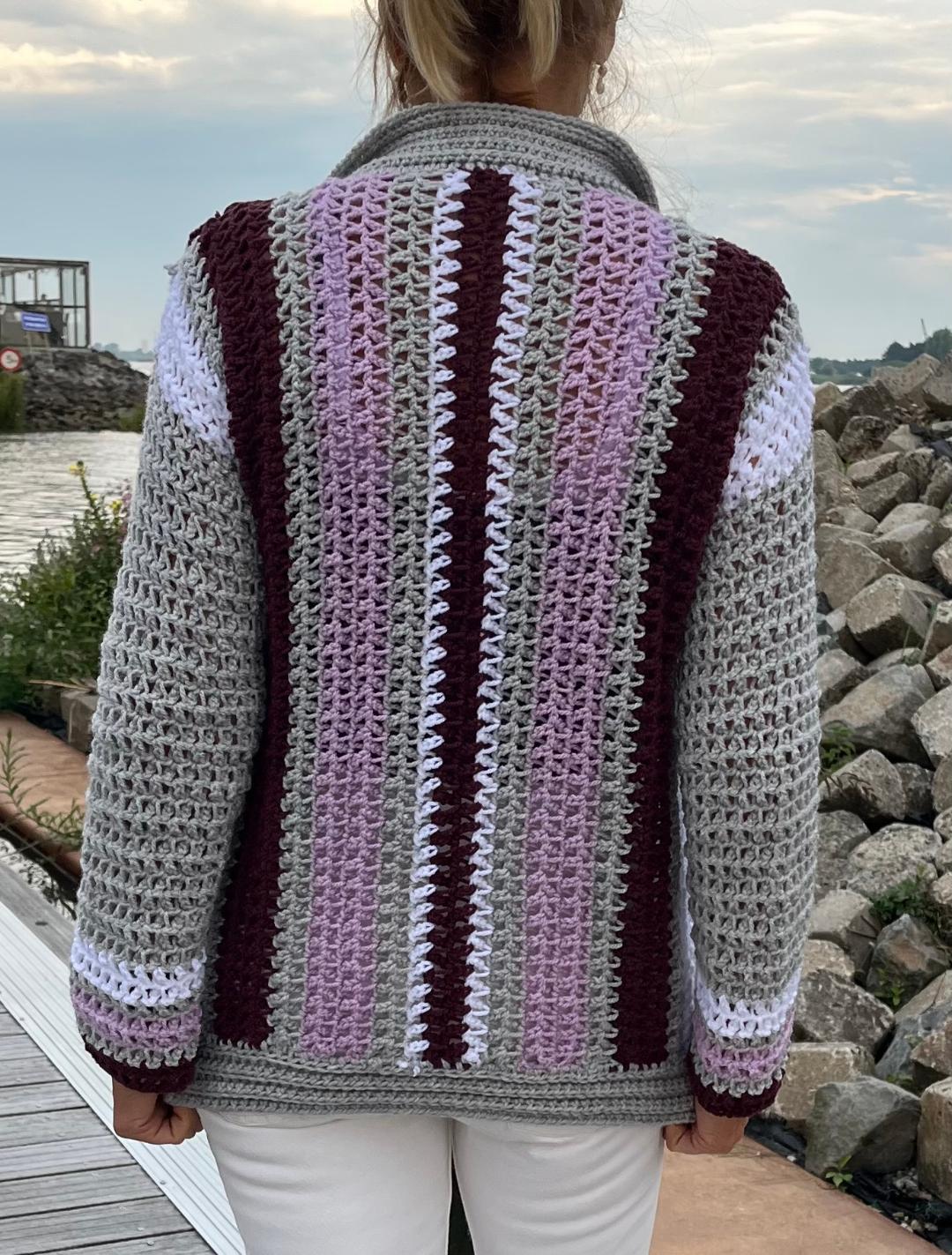 Chain Stitch Symphony Sweater - Crochet PATTERN - English US terms - pdf digital file