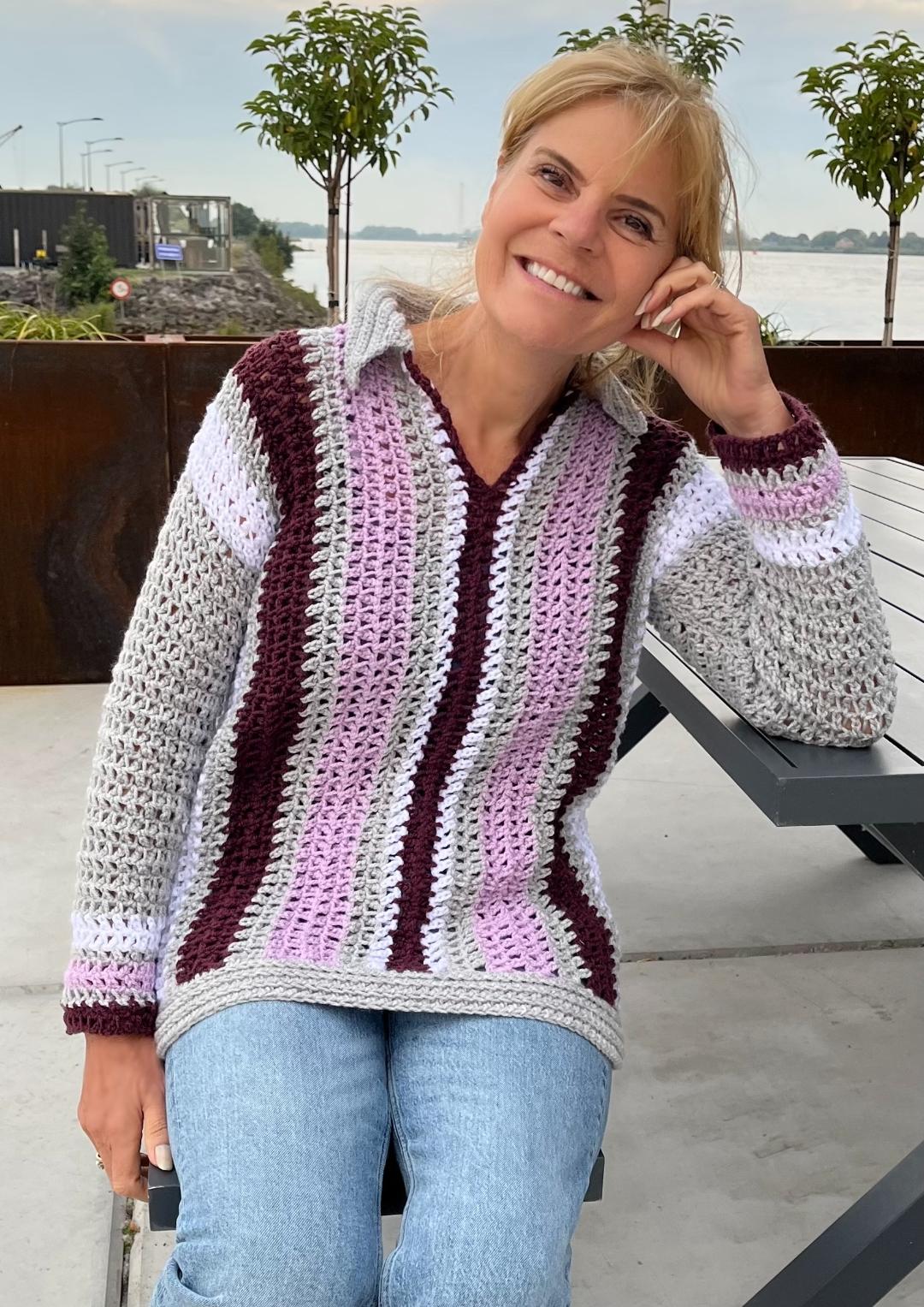 Chain Stitch Symphony Sweater - Crochet PATTERN - English US terms - pdf digital file
