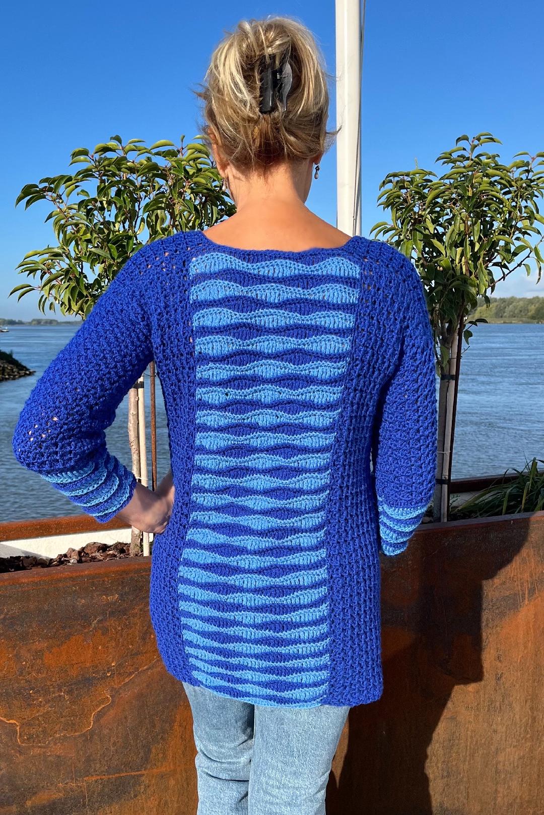 Captured Between Waves - Sweater & Tunic - Crochet PATTERN - English US Terms - digital pdf