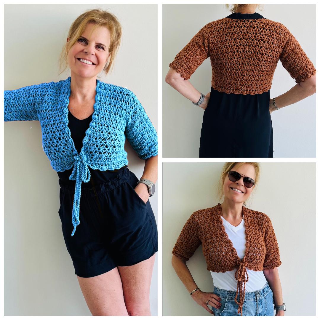 Coco Bolero - Short Cardigan - Crochet PATTERN - English USA - Digital PDF