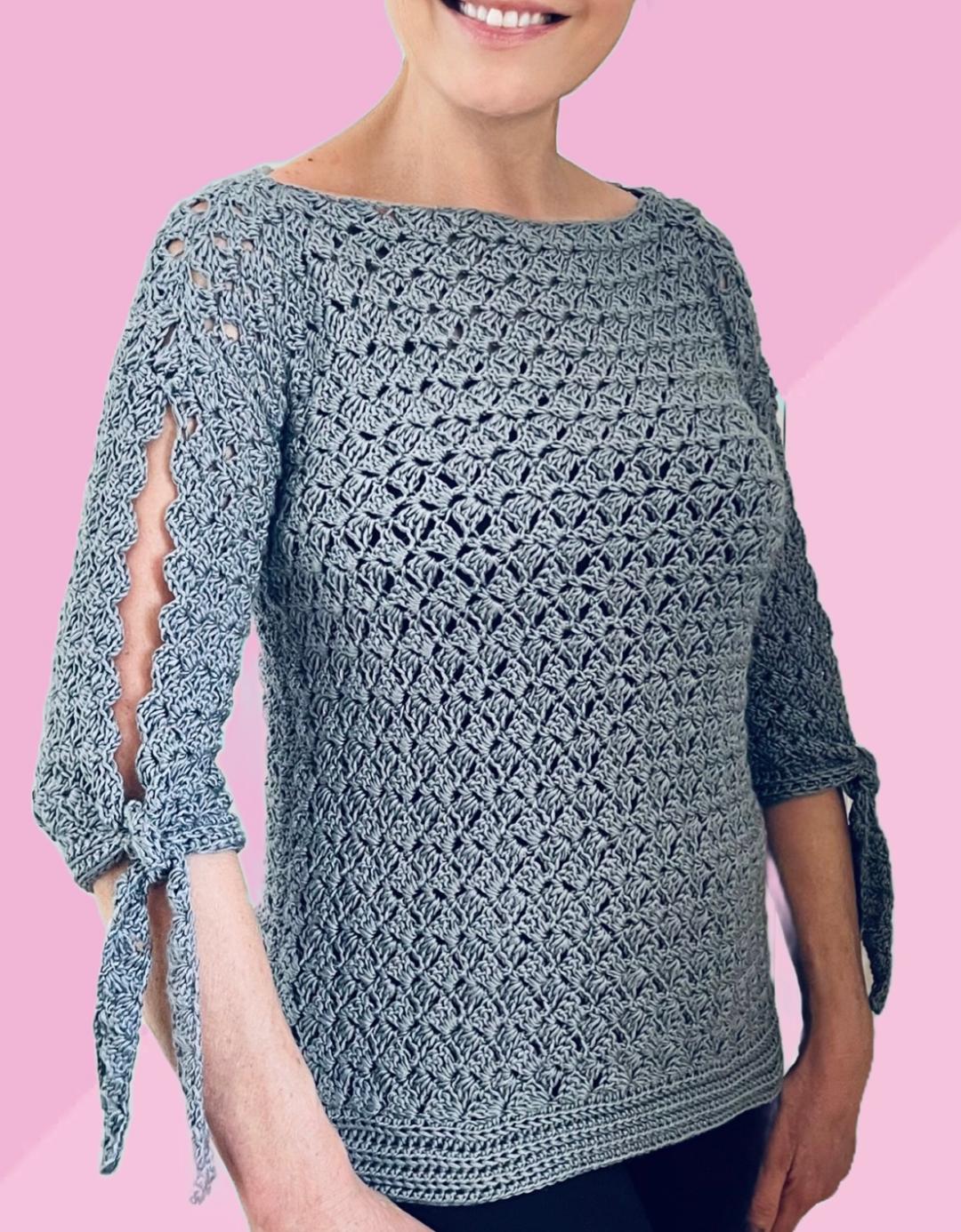 Ace up my Sleeve Sweater - Crochet Pattern - English US