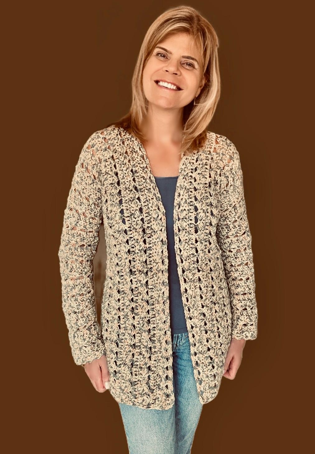 Jennifer & Juniper Crochet Pattern • Cardigan & Sweater Set • English US Terms - digital pdf