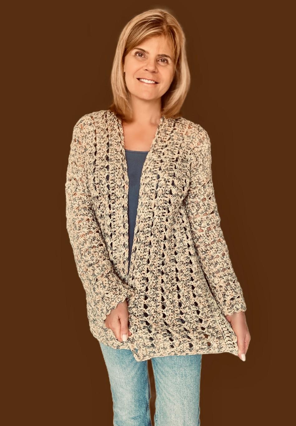 Jennifer & Juniper Crochet Pattern • Cardigan & Sweater Set • English US Terms - digital pdf