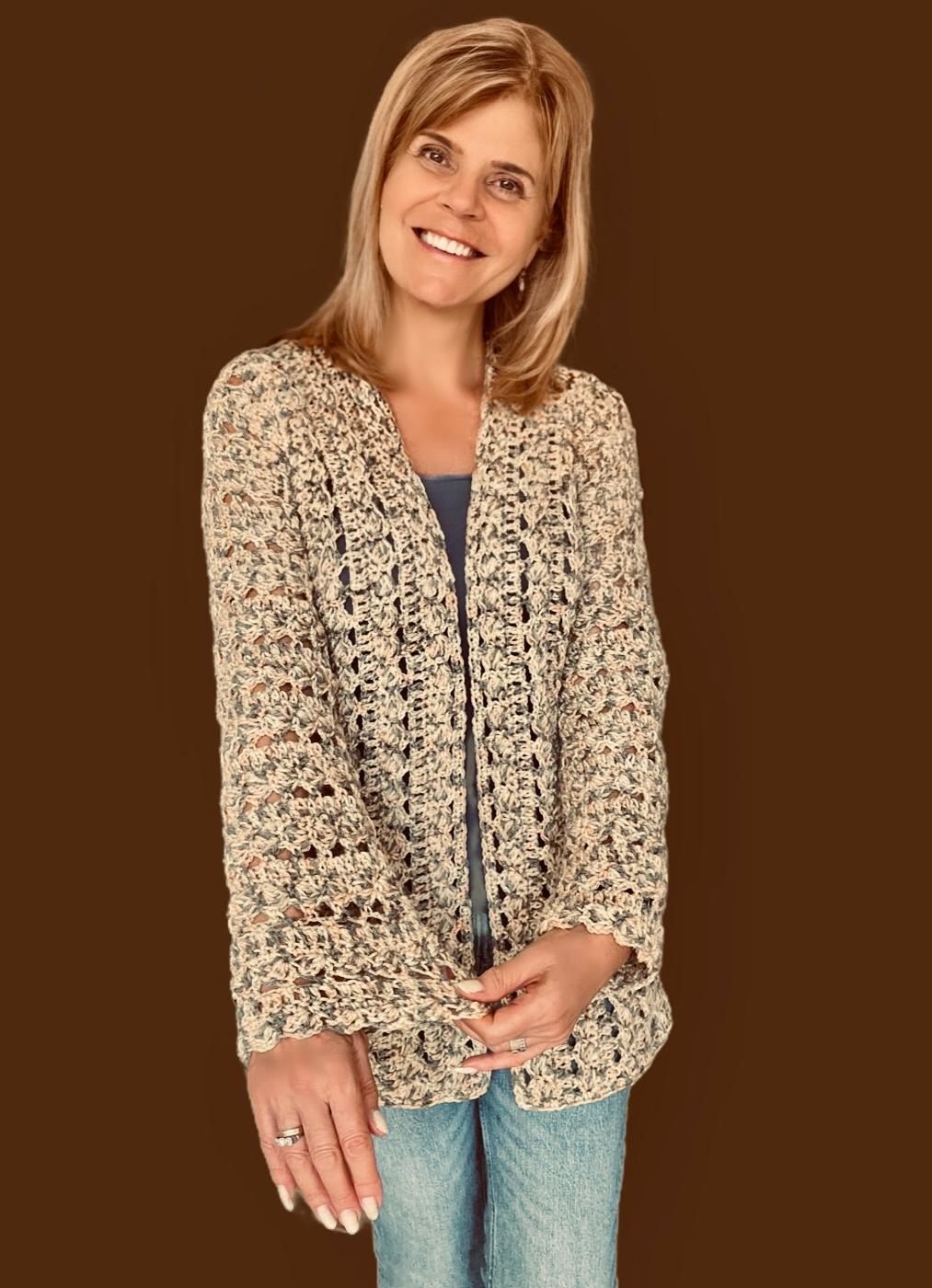 Jennifer & Juniper Crochet Pattern • Cardigan & Sweater Set • English US Terms - digital pdf
