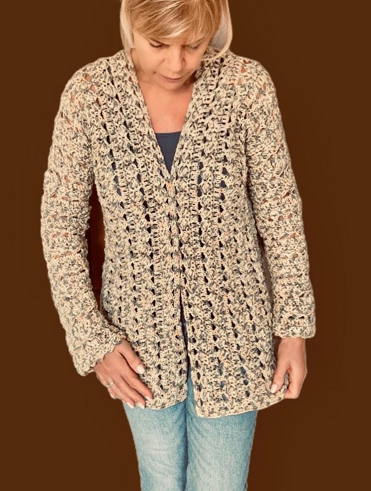 Jennifer & Juniper Crochet Pattern • Cardigan & Sweater Set • English US Terms - digital pdf